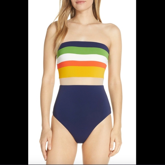 NEW $148‎ Robin Piccone Casey Colorblock One-piece - Picture 2 of 9